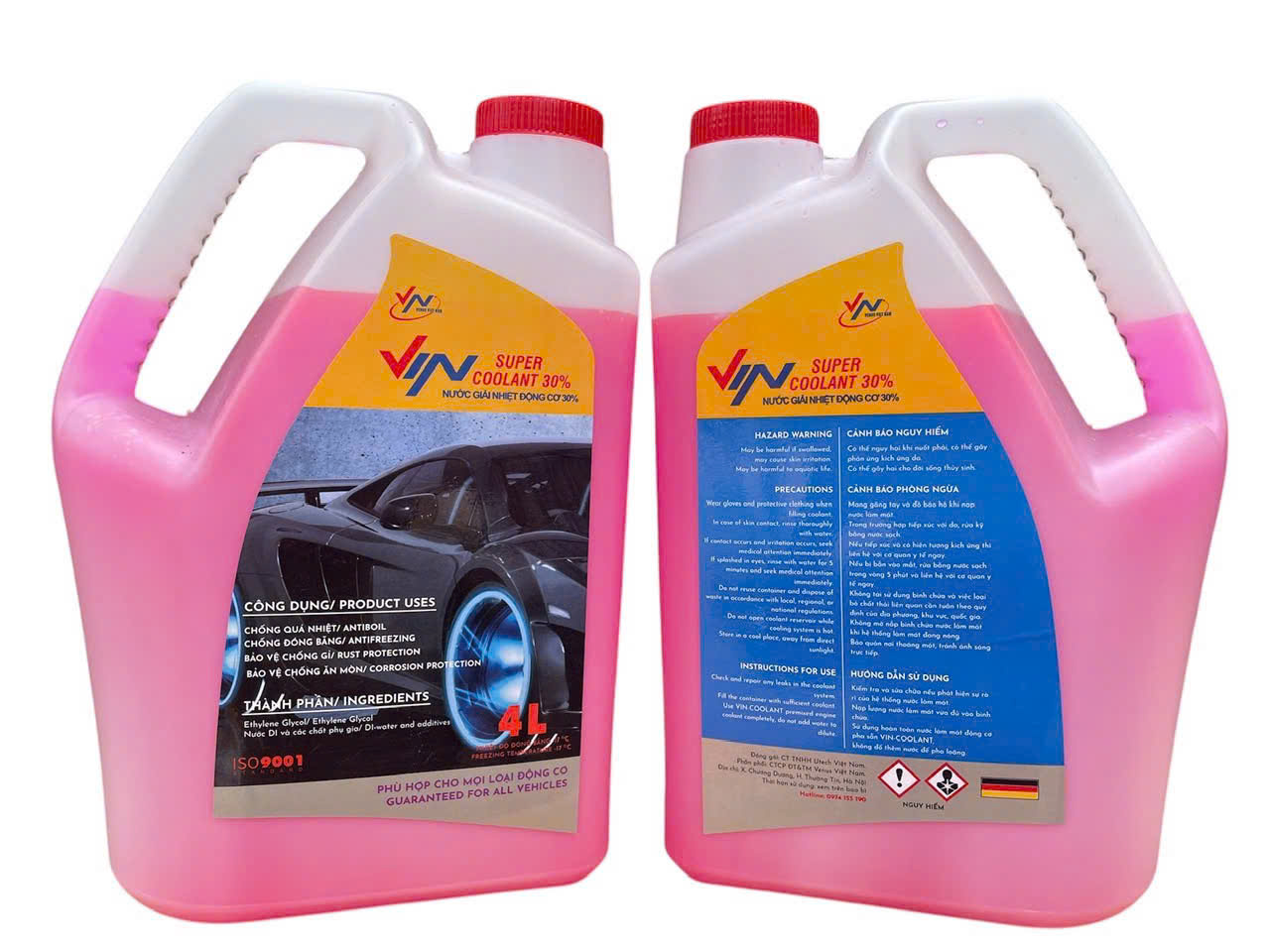 Nước Làm Mát Ô Tô VINCOOLANT 30% Chính Hãng PINK
