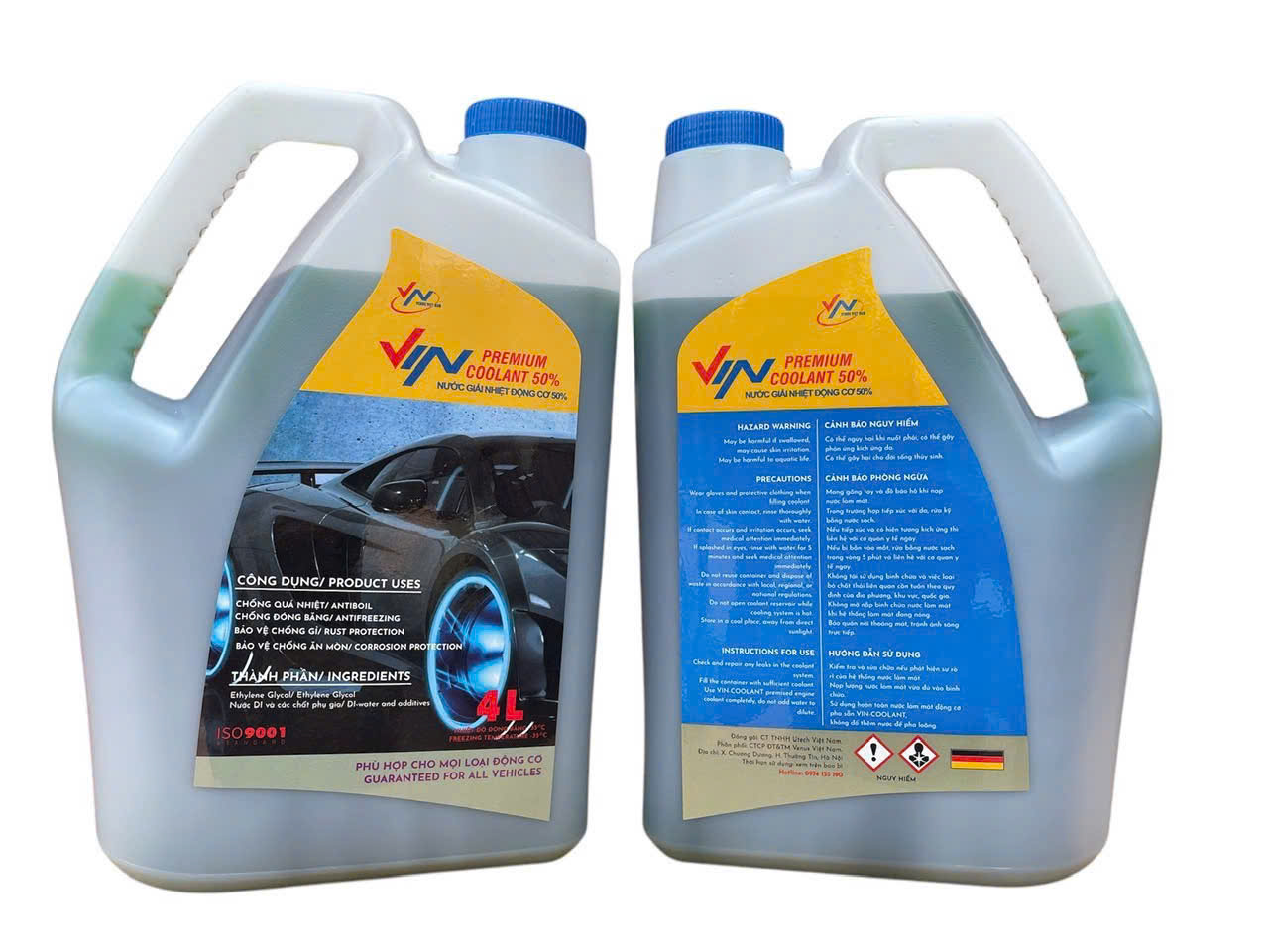 Nước Làm Mát Ô Tô VINCOOLANT 50% Màu Xanh Cao Cấp